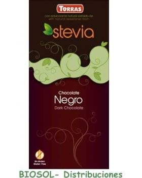 Chocolate STEVIA negro 60% cacao 100grs .