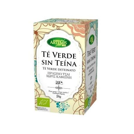 T&eacute; Verde Sin Teina FILTROS 20 uni. BIO ARTEMIS