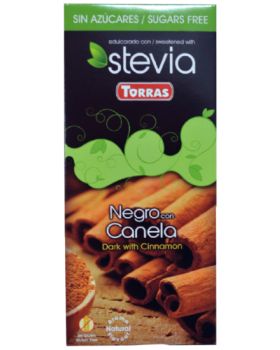 Chocolate STEVIA negro + Canela 125grs .