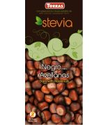 Chocolate STEVIA negro + avellana 125grs .
