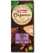 Chocolate BIO Negro 90% cacao Criollo y Forastero 100gr TORRAS