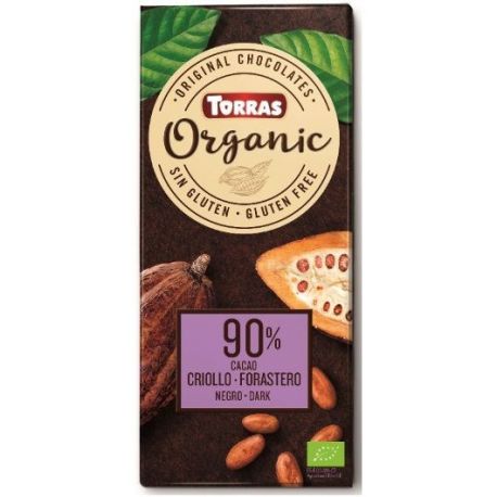 Chocolate BIO Negro 90% cacao Criollo-Foras;TORRAS