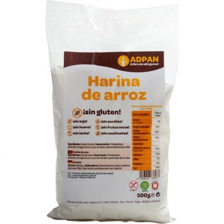 Harina de arroz SIN GLUTEN 500gr - ADPAN