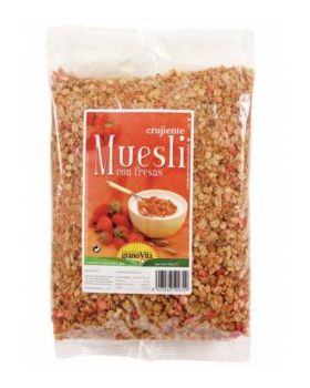 Muesli crujiente con fresas 750 gr .