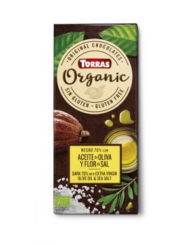 Chocolate BIO 70% Cacao Aceite oliva y sal 100gr TORRAS