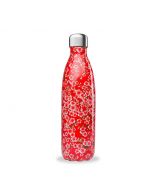 Botella Isotermica Acero Inox. Flores rojo 500ml