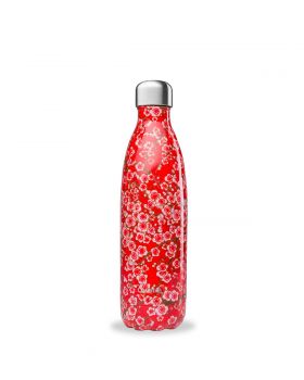 Botella Isotermica Acero Inox. Flores rojo 500ml