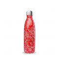 Botella Isotermica Acero Inox. Flores rojo 500ml