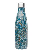 Botella Isotermica Acero Inox. FLORES AZUL 500ml QWETCH