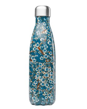 Botella Isotermica Acero Inox. FLORES AZUL 500ml QWETCH