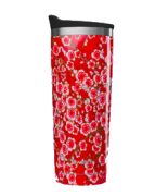 Vaso Isotermica Acero Inox. FLORES ROJO 470 ml QWETCH