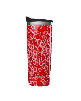 Vaso Isotermica Acero Inox. FLORES ROJO 470 ml QWETCH