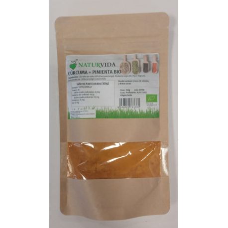 Curcuma+Pimienta Negra BOLSA BIO 150gr NATURVIDA