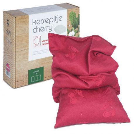 JUMBO Cojin grande Termico 26x55 cm huesos cereza