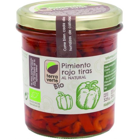 Pimiento Rojo Tiras BIO 355ml-ASADO LE&Ntilde;A-TERRAVERD