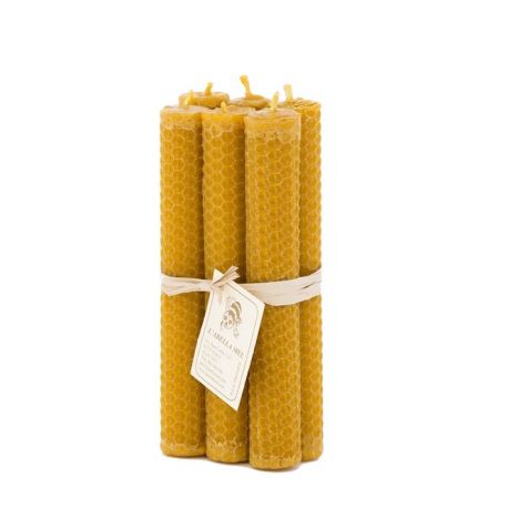 Vela pack 6 unid cera de abeja 15x2cm L&acute;ABELLA