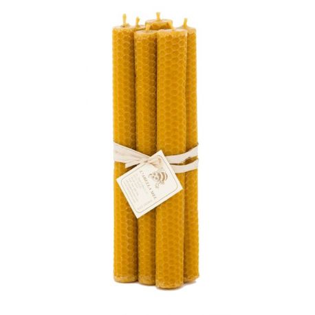 Vela pack 6 unid cera de abeja 20x2cm L&acute;ABELLA
