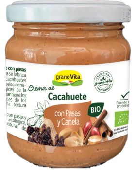 Crema Cacahuete pasas y canela BIO 175gr. GRANOVITA