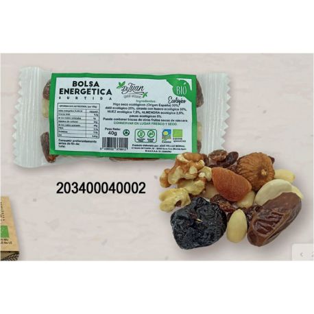 Bolsa energ&eacute;tica frutos secos 40gr BIO DE JUAN