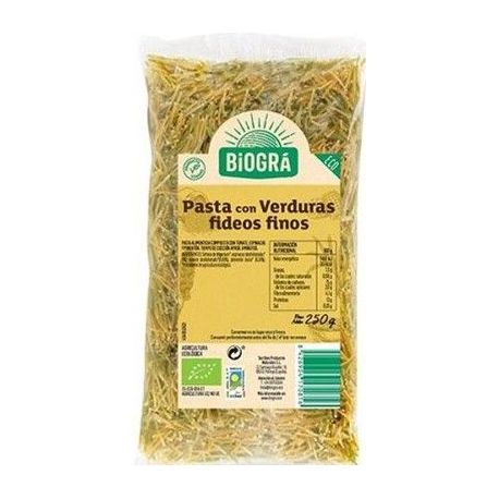 Fideos de VERDURAS -TRICOLOR BIO 250gr BIOGRA