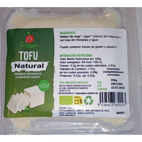 Tofu Natural 250gr BIO SANISSIMI