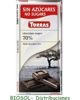 Chocolate negro 72 % cacao 75 grs s/a sin gluten .